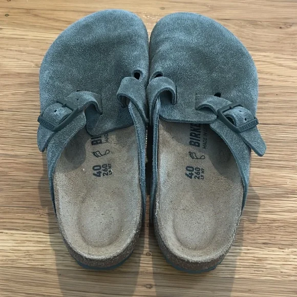 Birkenstock Thyme Green Boston sueded clog mule size 40 - Picture 3 of 4